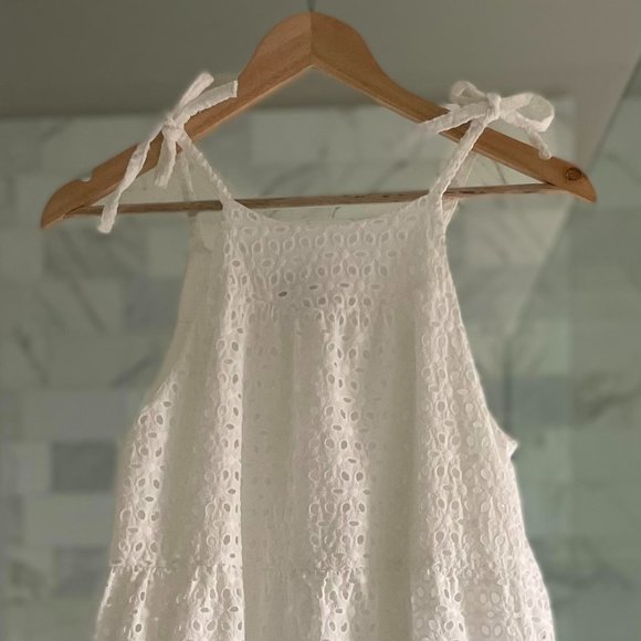 Zara Dresses & Skirts - Zara Mini white Eyelet dress Size XS